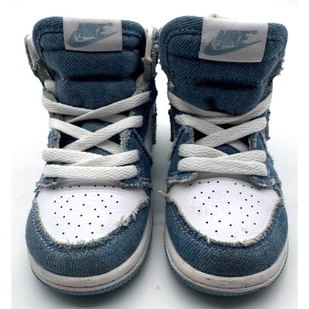 Nike Air Jordan 1 High Denim TD Toddler Sneakers Blue White US 7C CU0450-104